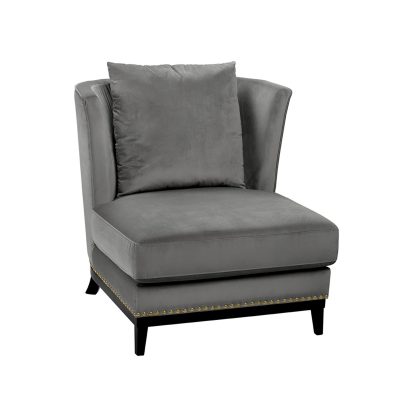 Stol Orlando med nagler B84 D91 H85 velour Dark Grey