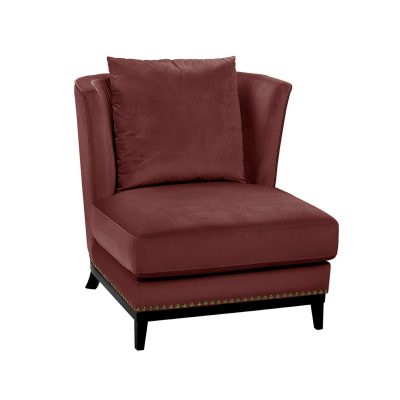 Stol Orlando med nagler B84 D91 H85 velour Burgundy