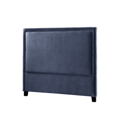 Headboard Madrid B180 med nagler velour Petroleums Blue