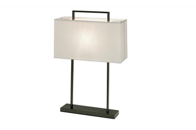 Bordlampe Aruba H65cm Firkant 2 pinner sort hvit skjerm