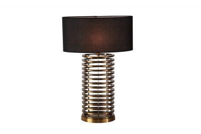 Bordlampe Milano gull h75cm med oval sort skjerm