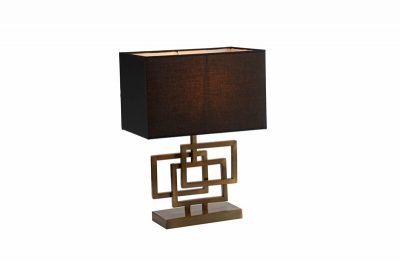 Bordlampe Granada gull h48cm skjerm 40x20cm firkant sort