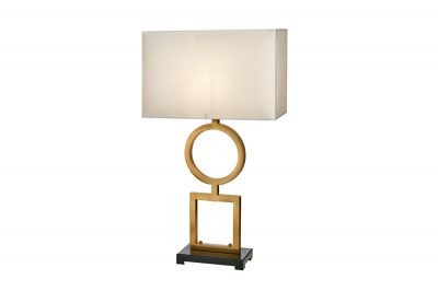 Bordlampe Riverside GoldB40xD19xH75cm skjerm hvit velur