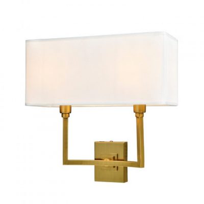 Vegg lampe Kiev L35xW15xH35CM gull med hvit skjerm