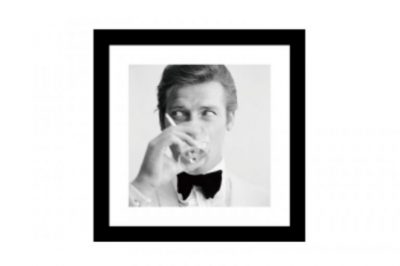 Glass picture w/frame Roger Moore 60 cm x 60cm